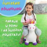 Pripučiamas baltas vienaragis šokliukas su pompa