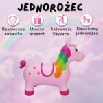 Pripučiamas rožinis vienaragis šokliukas su pompa