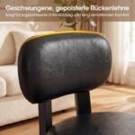 Pufas su ergonomine nugaros atrama ir dirbtinės odos apmušalais (Juoda) – Paveikslėlis 3