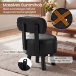 Pufas su ergonomine nugaros atrama ir dirbtinės odos apmušalais (Juoda) – Paveikslėlis 5