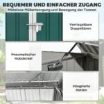 Rakinama dviejų šiukšliadėžių saugykla su pneumatiškai pakeliamu dangčiu – Paveikslėlis 5