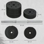 Reguliuojamas hantelių ir štangos rinkinys 30 kg