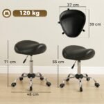 Reguliuojamo aukščio mobili taburetė su balno sėdyne – Paveikslėlis 3
