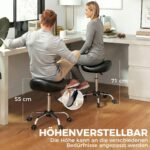 Reguliuojamo aukščio mobili taburetė su balno sėdyne – Paveikslėlis 4