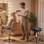 Reguliuojamo aukščio mobili taburetė su balno sėdyne – Paveikslėlis 9