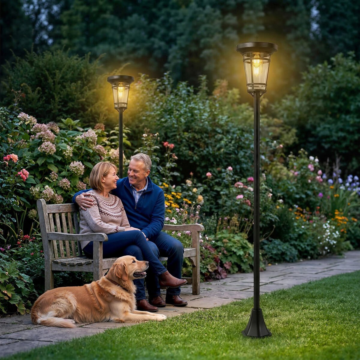 Reguliuojamo aukščio solarinių lauko žibintų rinkinys (2 vnt.) su dviem ryškumo režimais – Paveikslėlis 2