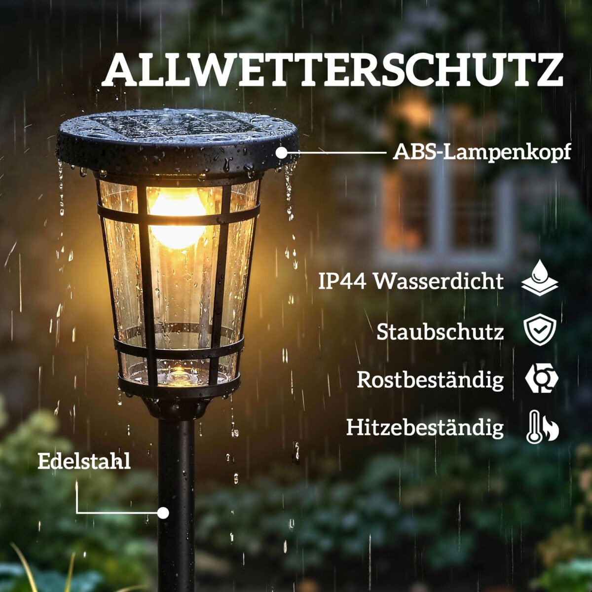 Reguliuojamo aukščio solarinių lauko žibintų rinkinys (2 vnt.) su dviem ryškumo režimais – Paveikslėlis 7