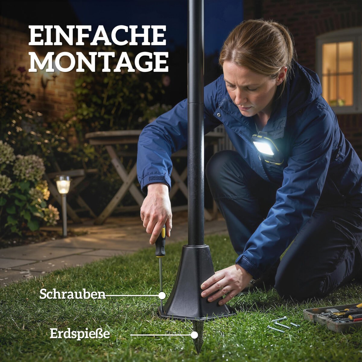 Reguliuojamo aukščio solarinių lauko žibintų rinkinys (2 vnt.) su dviem ryškumo režimais – Paveikslėlis 9