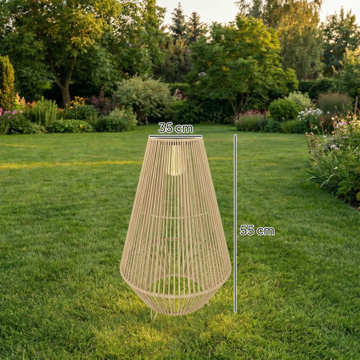 Rotango pastatomas saulės energijos šviestuvas su automatiniu įjungimu – Paveikslėlis 3