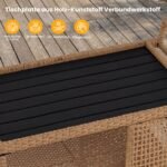 Rotango serviravimo staliukas su ratukais ir atviromis lentynomis (Natūrali) – Paveikslėlis 4
