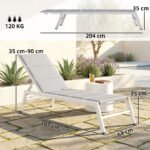 Saulės gultas su 6 padėčių reguliuojamu atlošu ir aliuminio rėmu – Paveikslėlis 3