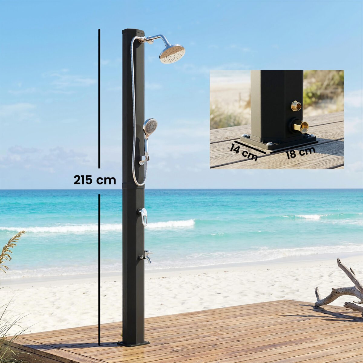 Saulės lauko dušas su apsauga nuo užšalimo, 35 l – Paveikslėlis 3