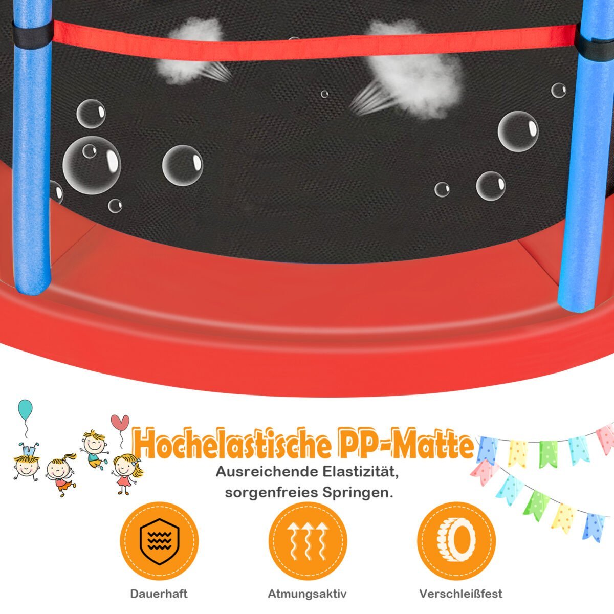 Šešiakampis batutas su apsauginiu tinklu (Jūros mėlyna) – Paveikslėlis 4