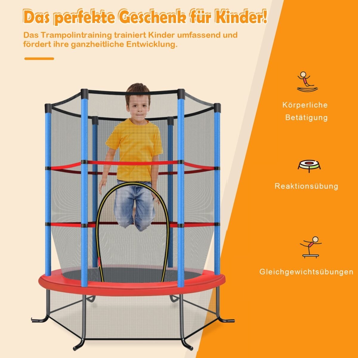 Šešiakampis batutas su apsauginiu tinklu (Jūros mėlyna) – Paveikslėlis 5