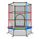 Šešiakampis batutas su apsauginiu tinklu ir patvariais elastiniais lynais (Įvairiaspalvis)