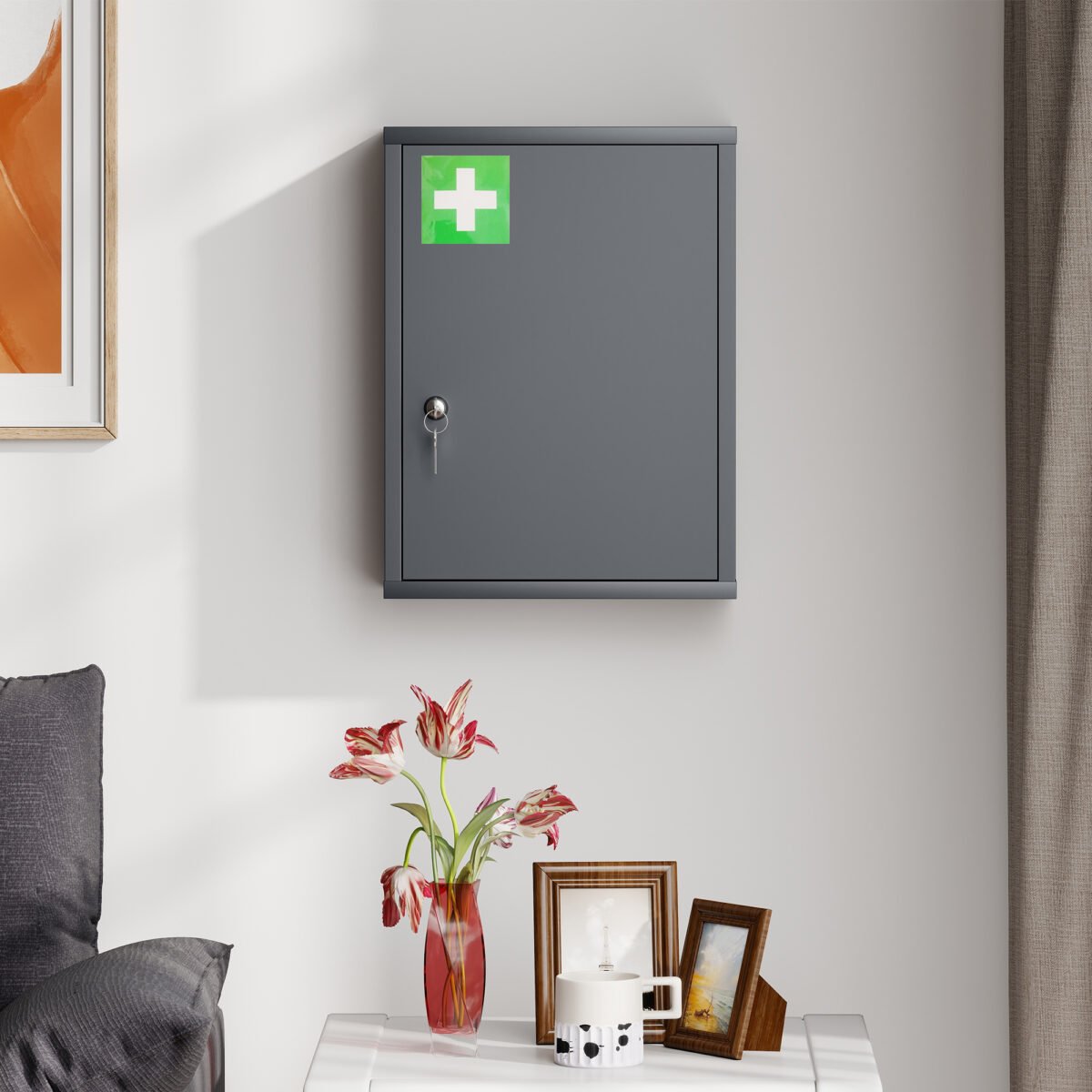 Sieninė medicininė spintelė su užraktu – Paveikslėlis 9