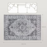 Skalbiamas flanelinis kilimas su neslystančiu pagrindu ir vintažiniu raštu 230 x 160 cm – Paveikslėlis 3