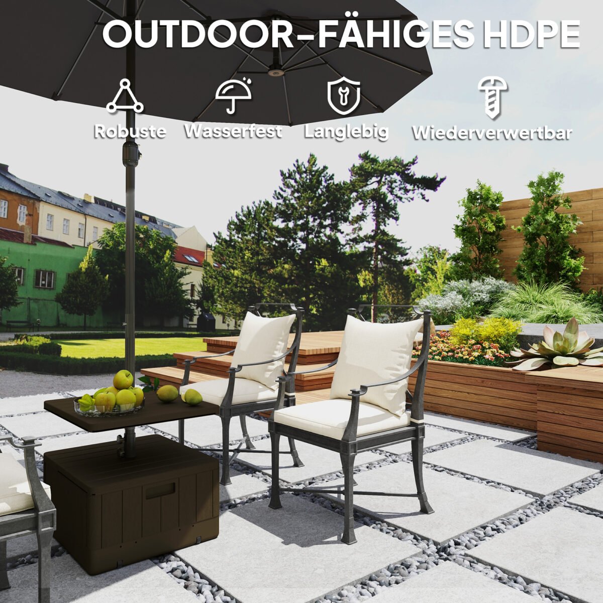 Skėčio stovas su reguliuojamo aukščio staliuku ir ratukais – Paveikslėlis 7