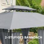 Sodo pavėsinė su užuolaidomis ir ventiliuojamu stogu – Paveikslėlis 4