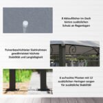 Sodo pavėsinė su užuolaidomis ir ventiliuojamu stogu – Paveikslėlis 6