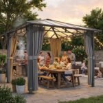 Sodo paviljonas 3 x 3 m su 6 mm polikarbonato stogu ir 4 nuimamomis sienelėmis – Paveikslėlis 9