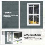 Sodo sandėliukas 2,89 m² medienos imitacijos su dvigubomis durimis ir langais – Paveikslėlis 5