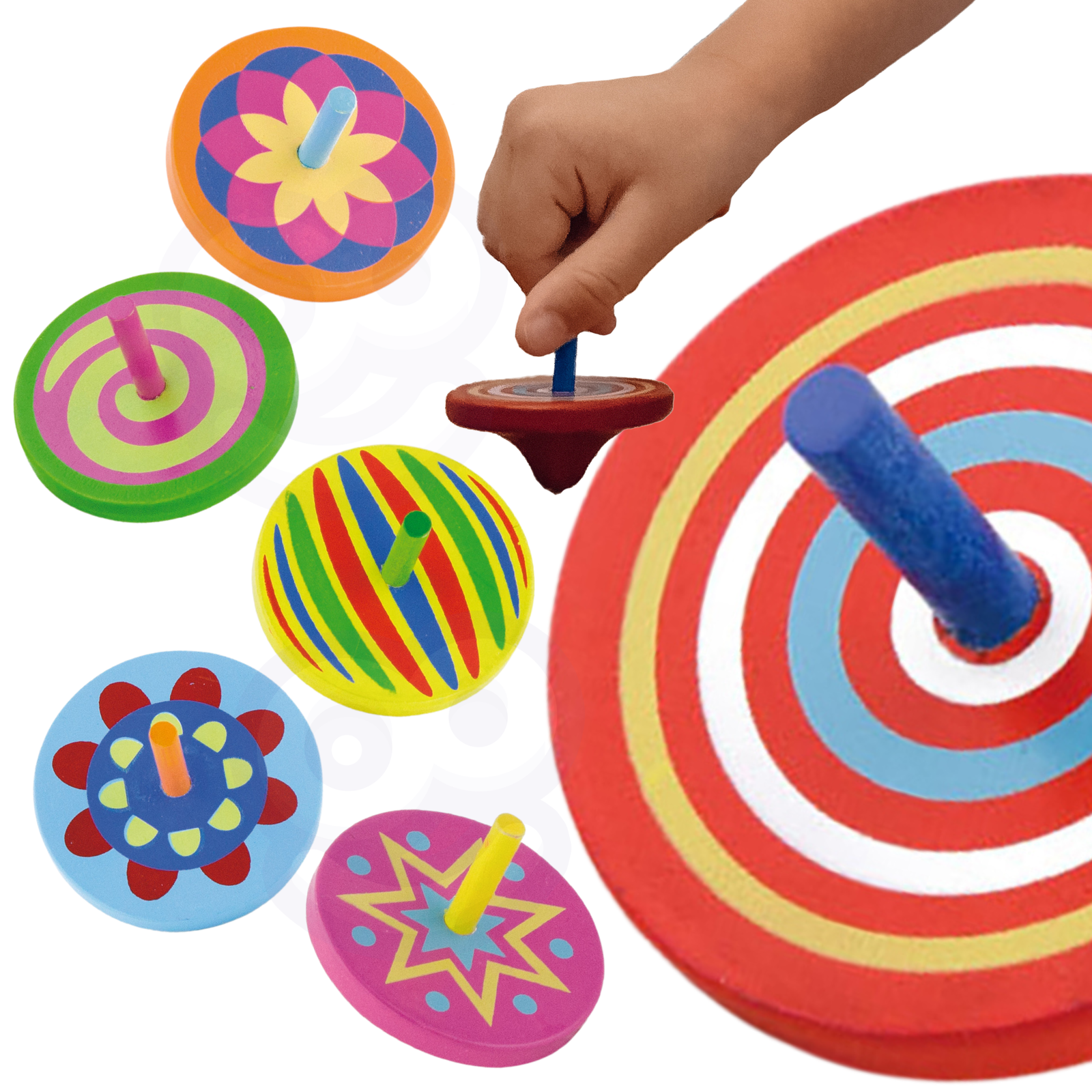 Spalvotas medinis vilkelis