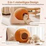 Sraigės formos kačių guolis 2 viename su minkšta pagalvėle (Ruda) – Paveikslėlis 3