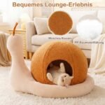 Sraigės formos kačių guolis 2 viename su minkšta pagalvėle (Ruda) – Paveikslėlis 4