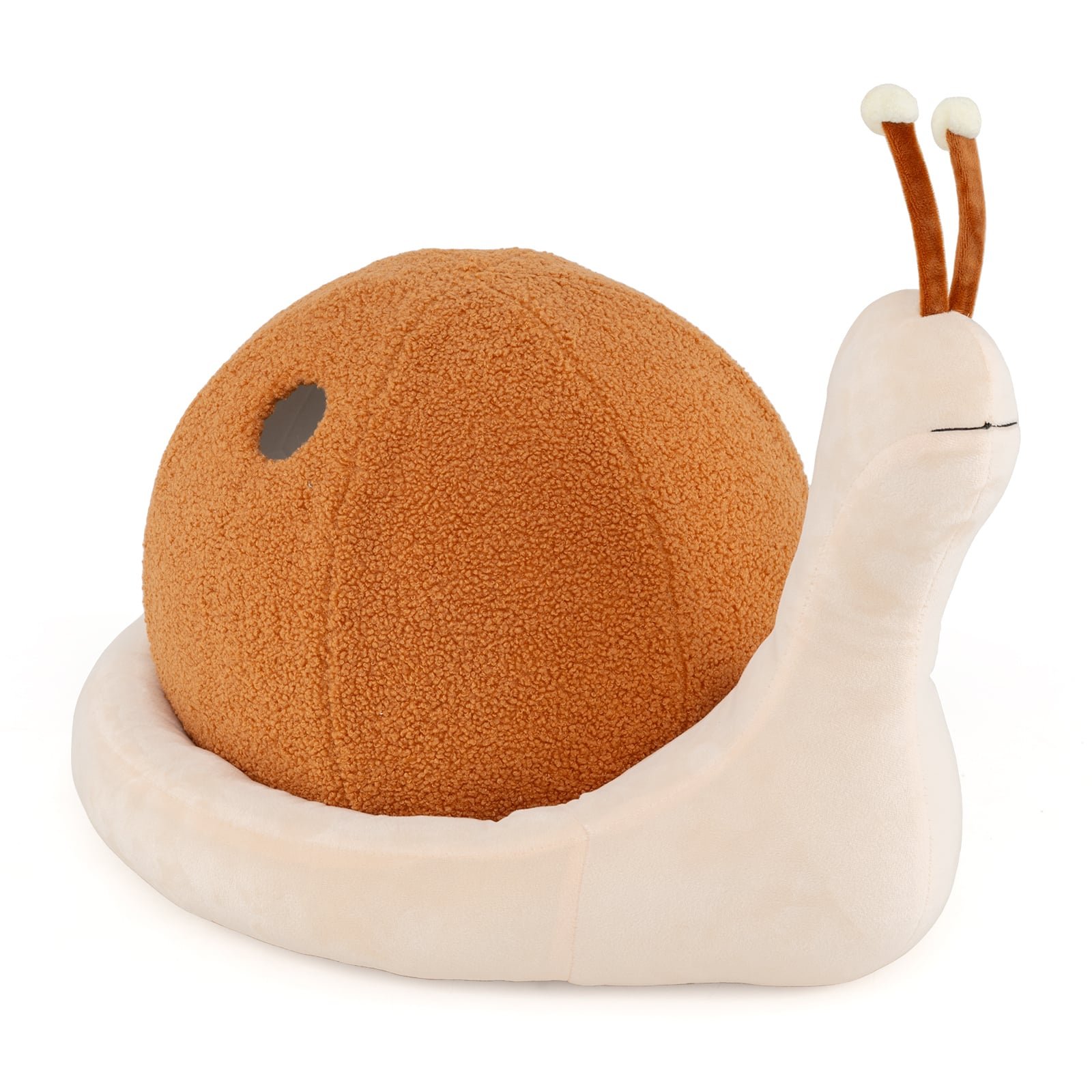 Sraigės formos kačių guolis 2 viename su minkšta pagalvėle (Ruda)