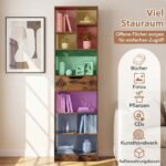 Stabili medinė knygų lentyna su 10 skyriais ir 1 stalčiumi (Kaimiška ruda) – Paveikslėlis 3