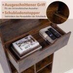 Stabili medinė knygų lentyna su 10 skyriais ir 1 stalčiumi (Kaimiška ruda) – Paveikslėlis 4