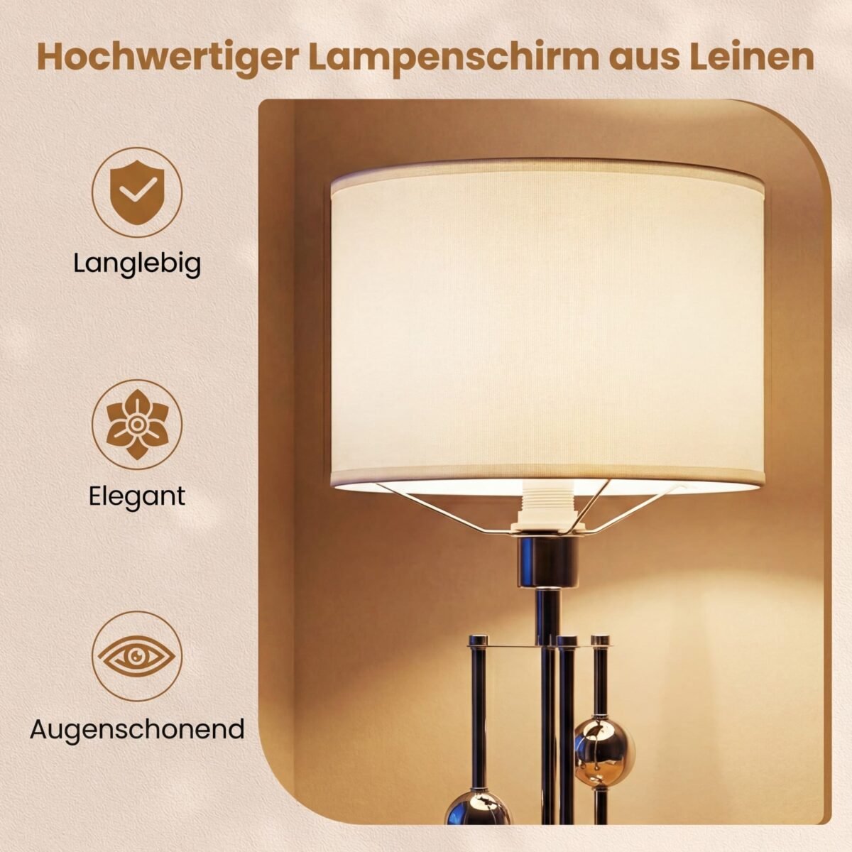 Stalinė lempa su E27 cokoliu ir dekoratyviniais rutuliais (Sidabrinė) – Paveikslėlis 3