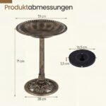 Stilinga paukščių girdykla ir fontanas su saulės energija (Bronzinė)