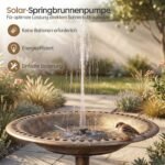 Stilinga paukščių girdykla ir fontanas su saulės energija (Bronzinė)