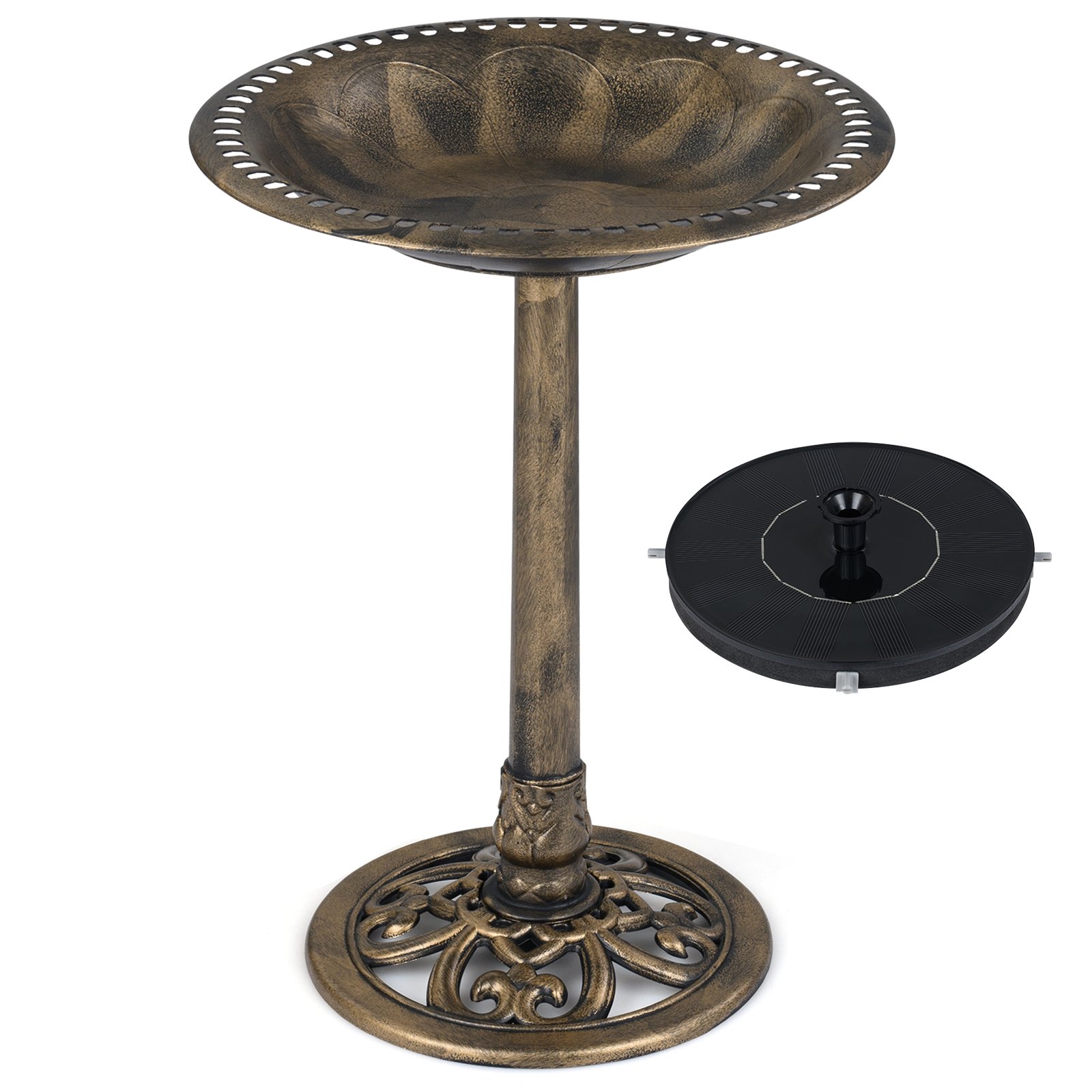 Stilinga Paukščių Girdykla ir Fontanas su Saulės Energija (Bronzinė)