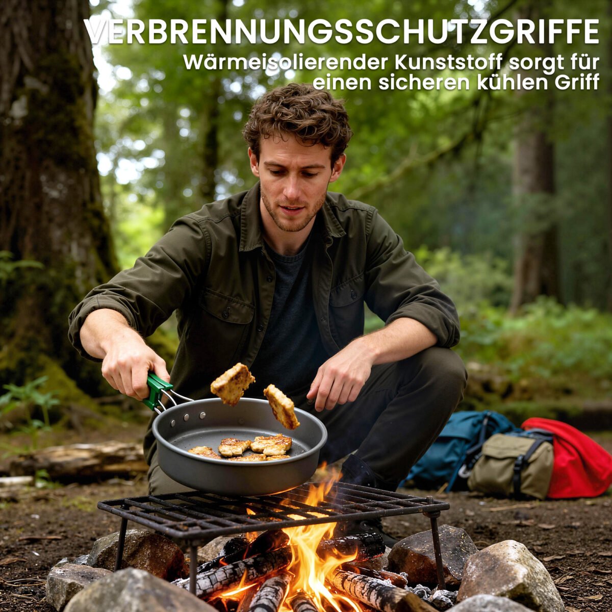 Stovyklavimo maisto gaminimo rinkinys 4-5 asmenims su karščiui atspariomis rankenomis – Paveikslėlis 8