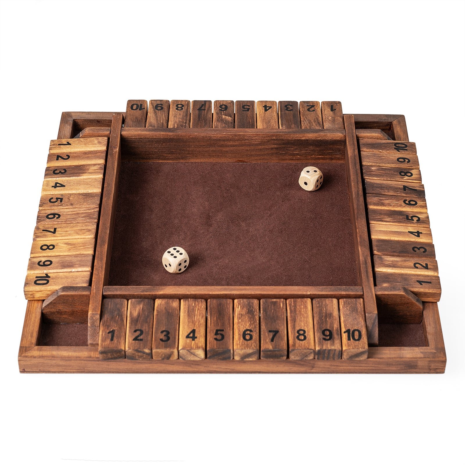 Strateginis medinis kauliukų žaidimas „Shut The Box“ (Ruda)