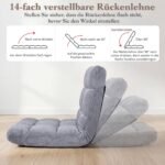Sulankstoma grindų kėdė-fotelis su reguliuojamu atlošu (Pilka) – Paveikslėlis 5