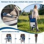 Sulankstoma kėdė su šoniniu staliuku ir gėrimų laikikliu (Mėlyna) – Paveikslėlis 5