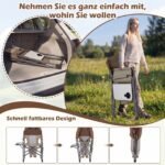 Sulankstoma kėdė su šoniniu staliuku ir gėrimų laikikliu (Ruda) – Paveikslėlis 5