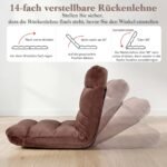 Sulankstomas grindų krėslas su reguliuojamu atlošu ir didelio tankio putplasčio paminkštinimu (Ruda)