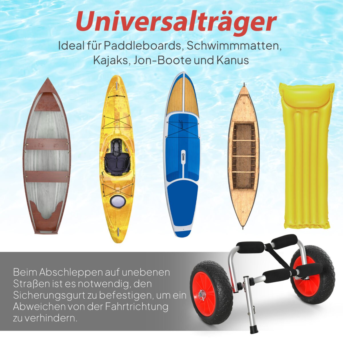 Sulankstomas kajako vežimėlis su bekamerėmis padangomis – Paveikslėlis 4