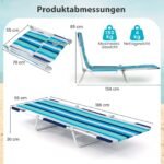 Sulankstomų paplūdimio gultų rinkinys su reguliuojama nugaros atrama 2 vnt (Mėlyna) – Paveikslėlis 2