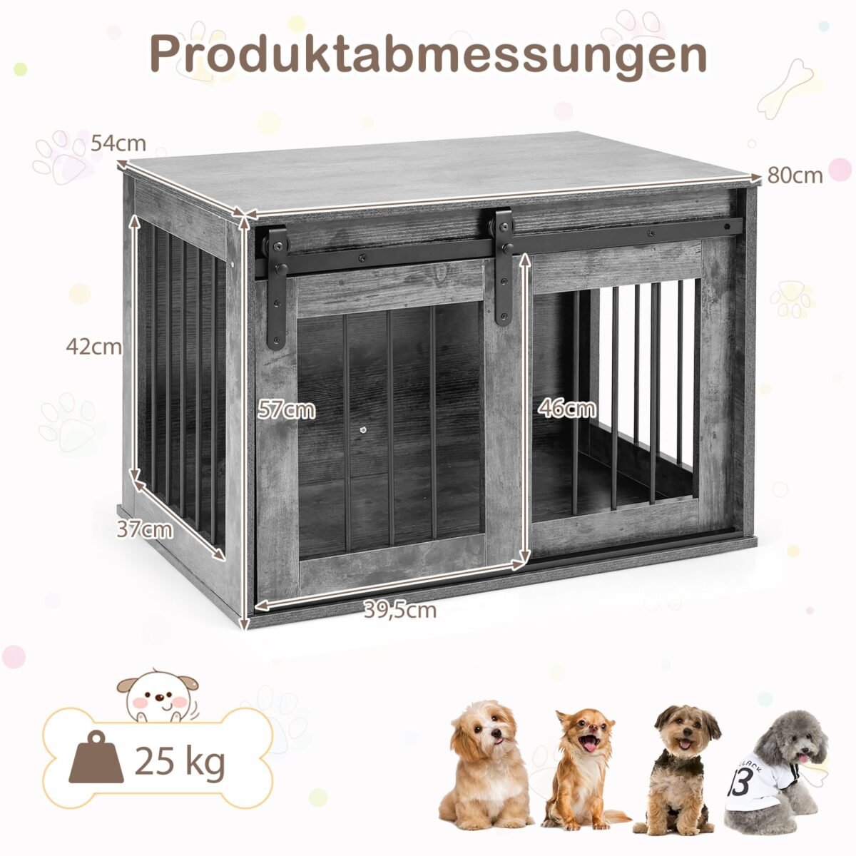 Šunų narvas-staliukas su stumdomomis durimis (Rūdiškai ruda) – Paveikslėlis 2