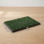 Šunų tualetas 76 x 50,5 cm su 2 plaunamais dirbtinės žolės kilimėliais