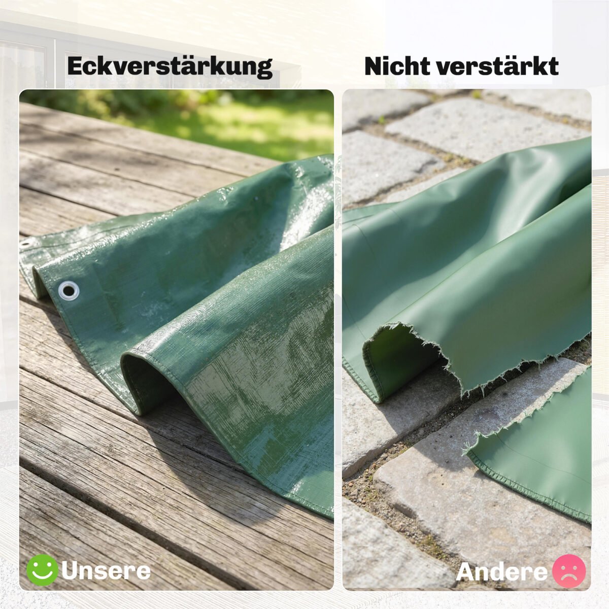 Tentas 4 x 6 m atsparus vandeniui, plyšimui ir UV spinduliams, su sutvirtintomis kilpomis – Paveikslėlis 5