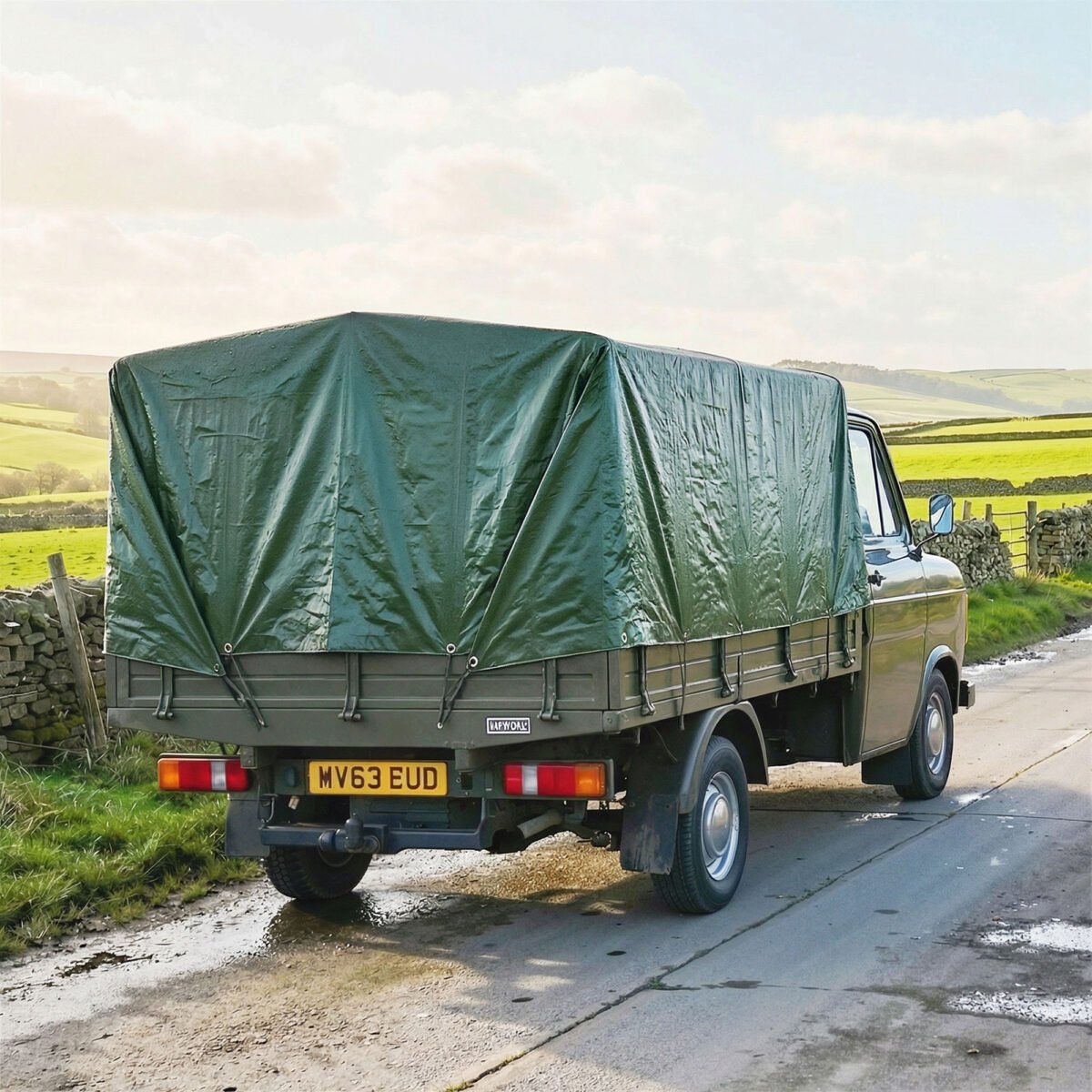 Tentas 4 x 6 m atsparus vandeniui, plyšimui ir UV spinduliams, su sutvirtintomis kilpomis – Paveikslėlis 6