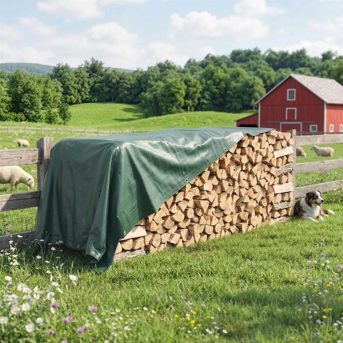 Tentas 4 x 6 m atsparus vandeniui, plyšimui ir UV spinduliams, su sutvirtintomis kilpomis – Paveikslėlis 7