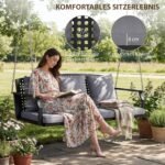 Trivietis supamasis suoliukas su minkštomis pagalvėlėmis ir reguliuojamomis grandinėmis